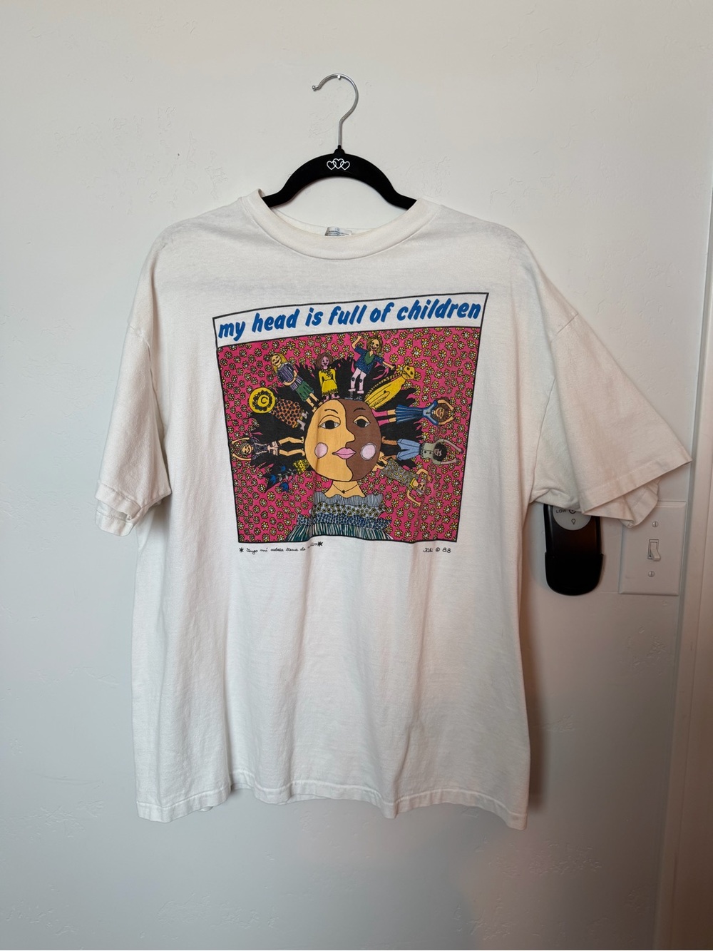 White Graphic T-Shirt - "My Head Is Full of Children"